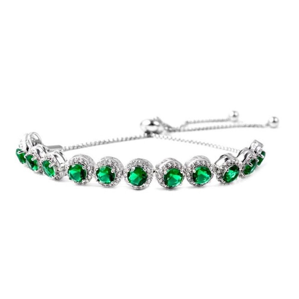 🆕 Simulated Sapphire & Diamond Bolo Bracelet